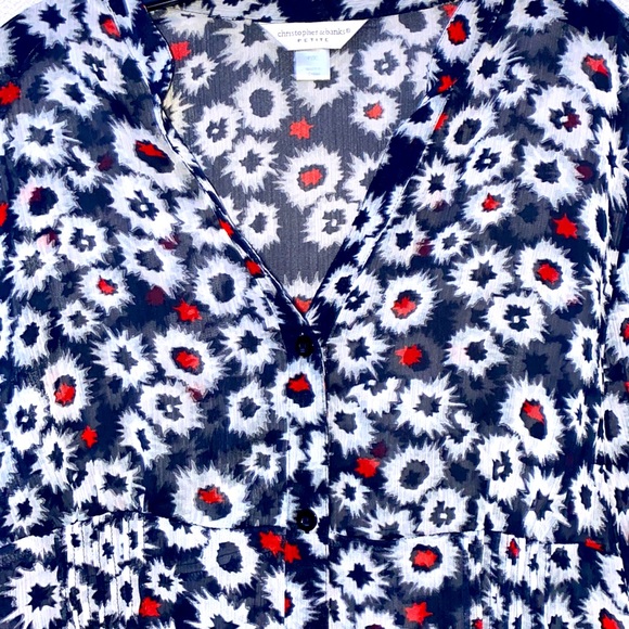 🌻 Christopher & Banks 3/4-sleeve Sheer Top - Picture 3 of 7